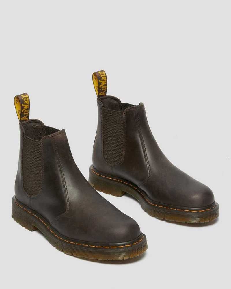 Dark Brown Dr. Martens 2976 Slip Resistant Leather Chelsea Boots | PTQMA2871