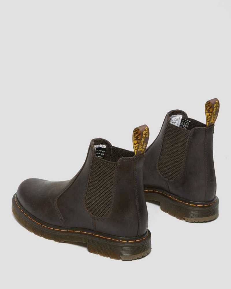 Dark Brown Dr. Martens 2976 Slip Resistant Leather Chelsea Boots | PTQMA2871