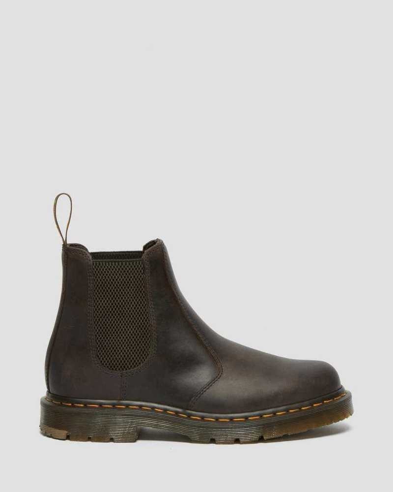 Dark Brown Dr. Martens 2976 Slip Resistant Leather Chelsea Boots | PTQMA2871