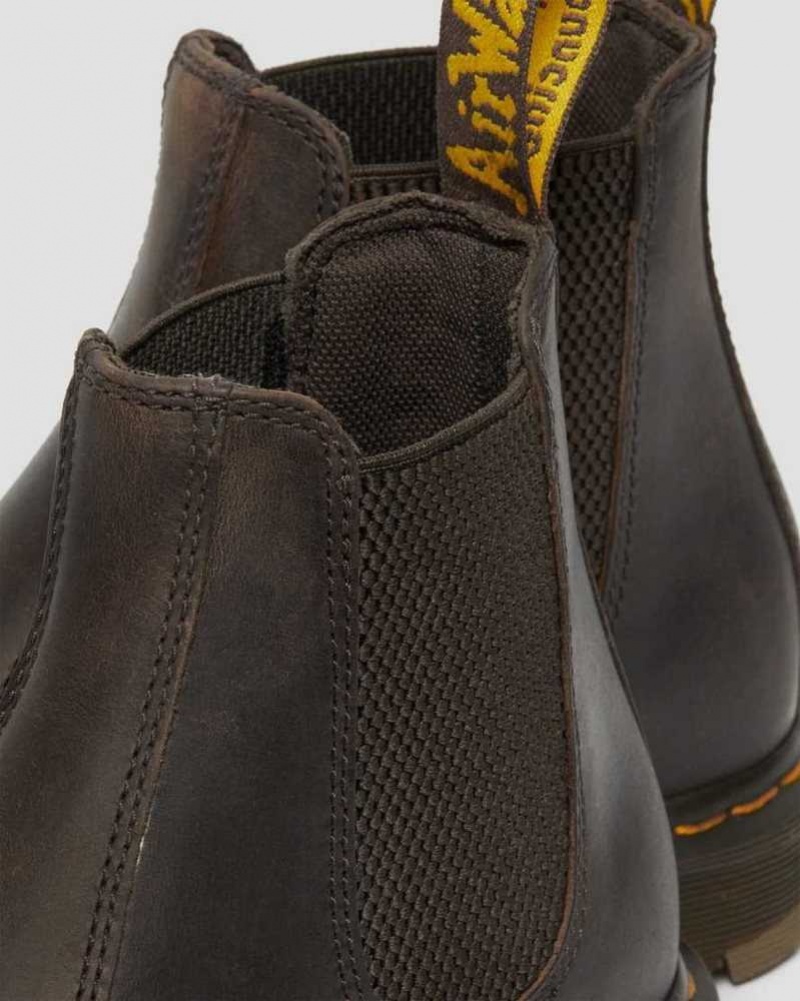 Dark Brown Dr. Martens 2976 Slip Resistant Leather Chelsea Boots | PTQMA2871