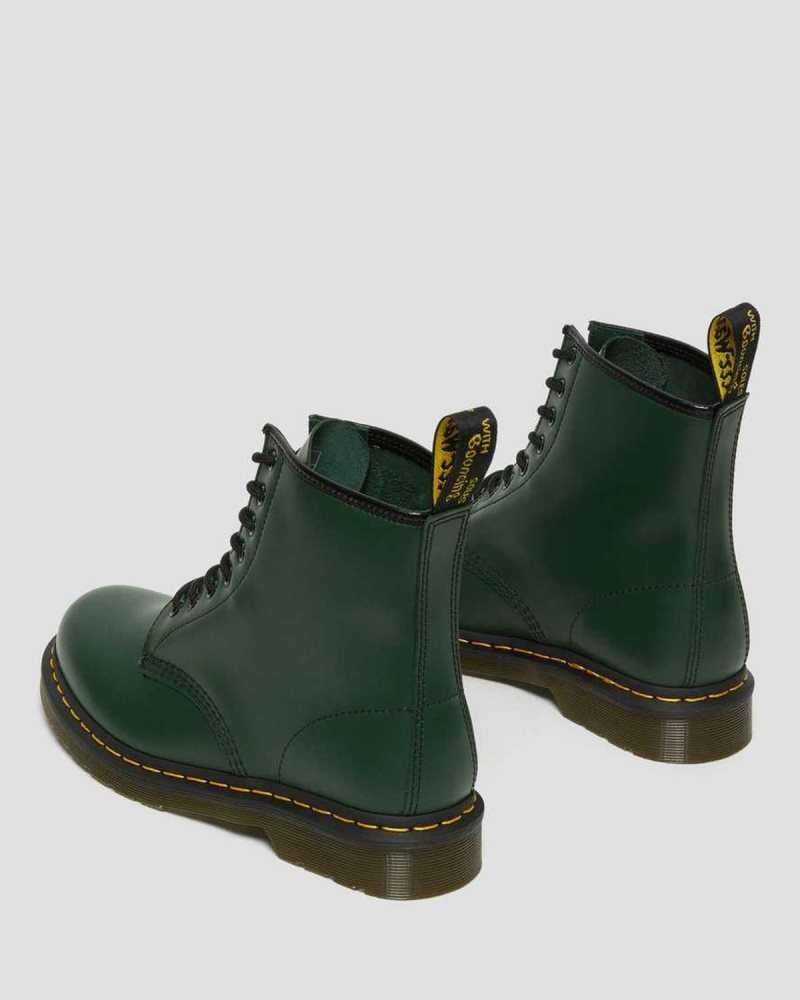 Green Dr. Martens 1460 Smooth Leather Lace Up Boots | UCJAH7810