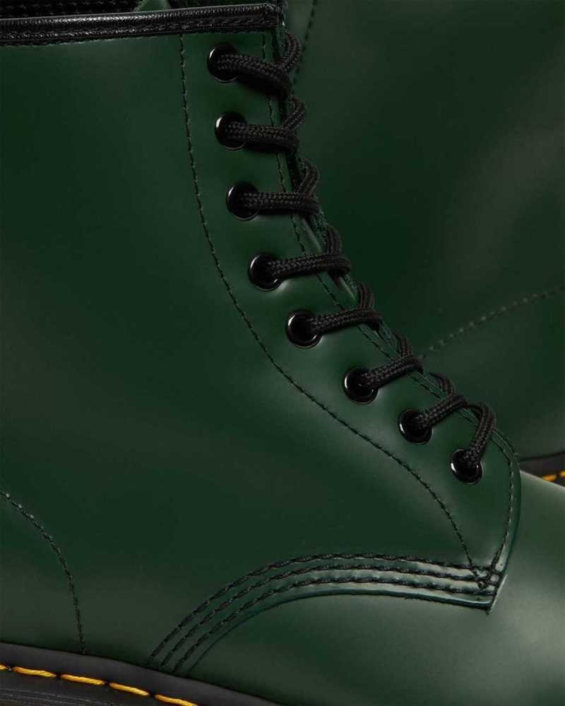 Green Dr. Martens 1460 Smooth Leather Lace Up Boots | UCJAH7810