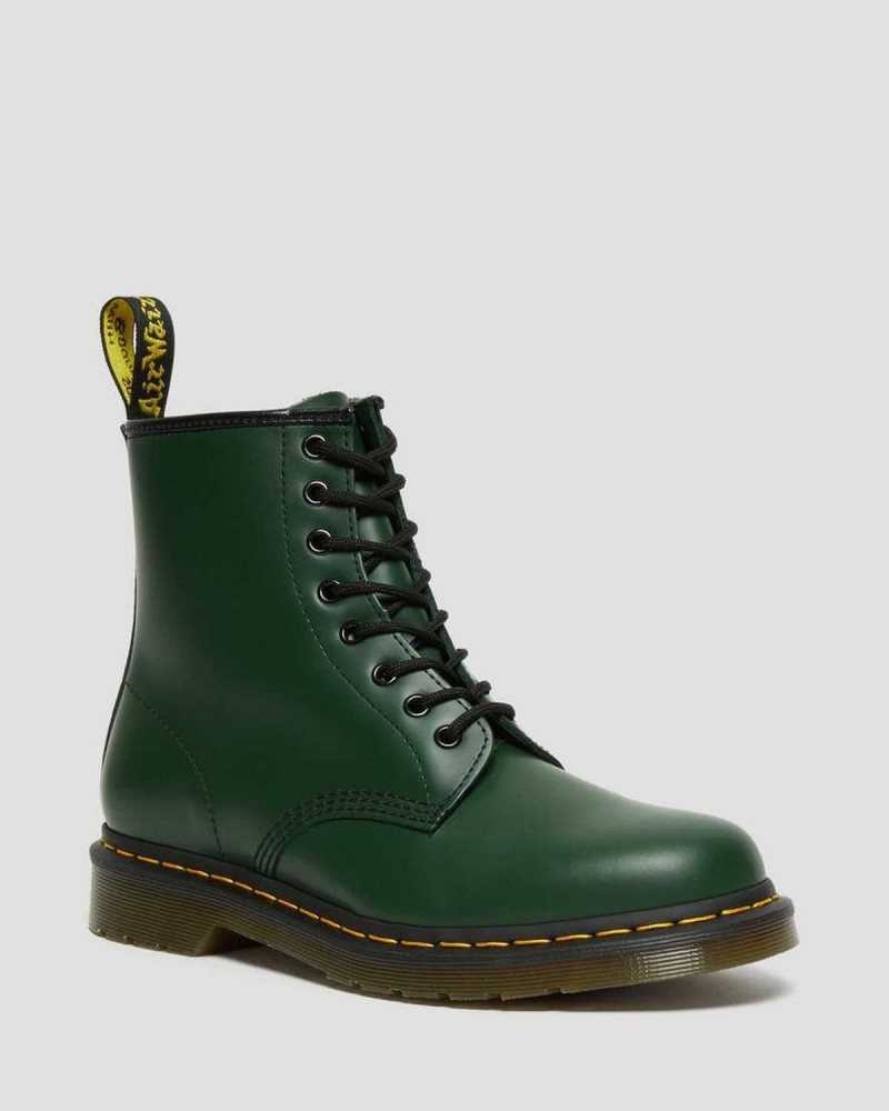 Green Dr. Martens 1460 Smooth Leather Lace Up Boots | UCJAH7810