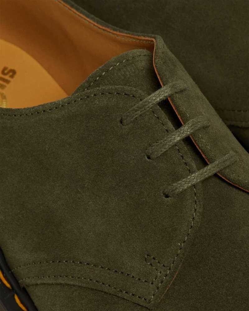 Green Dr. Martens 1461 Buck Suede Oxford Shoes | CBXHE8173