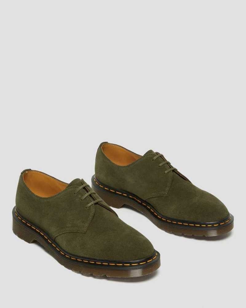 Green Dr. Martens 1461 Buck Suede Oxford Shoes | CBXHE8173