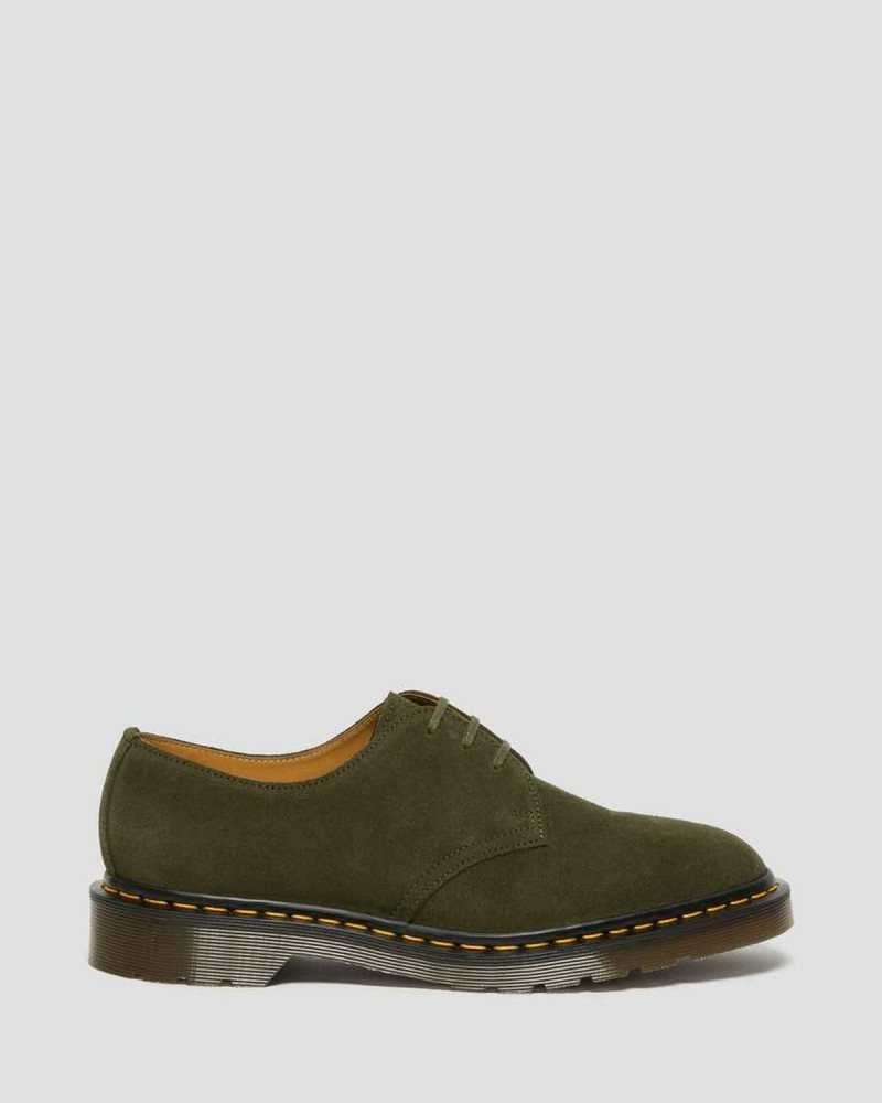 Green Dr. Martens 1461 Buck Suede Oxford Shoes | CBXHE8173