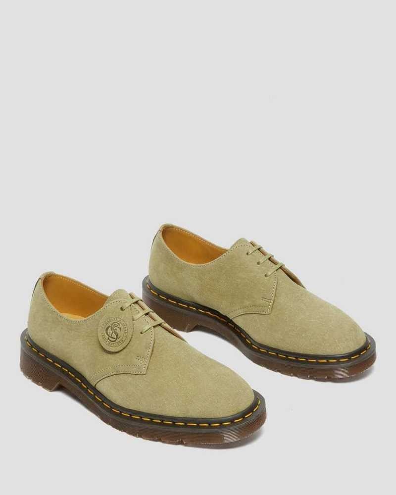 Green Dr. Martens 1461 Nubuck Leather Oxford Shoes | JVBGI5049