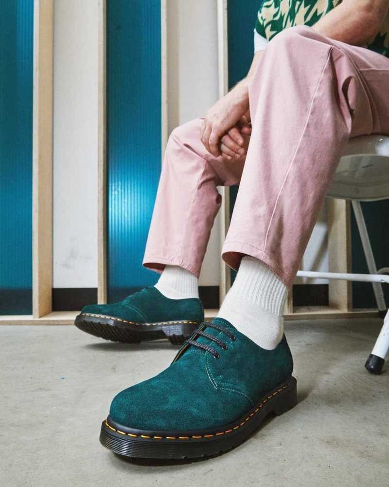 Green Dr. Martens 1461 Suede Oxford Shoes | CTWGF7053