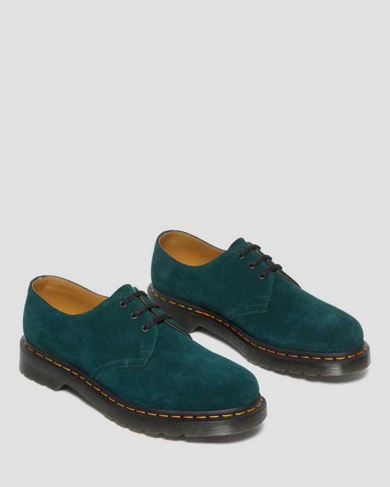 Green Dr. Martens 1461 Suede Oxford Shoes | CTWGF7053