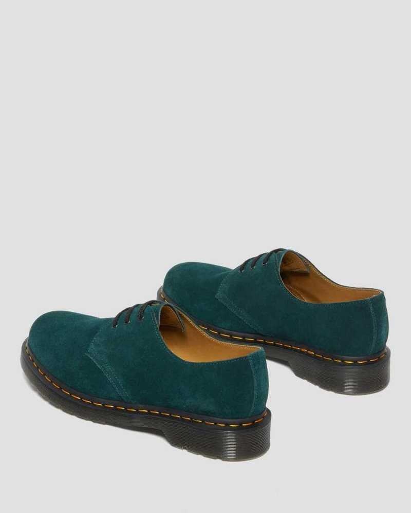 Green Dr. Martens 1461 Suede Oxford Shoes | CTWGF7053