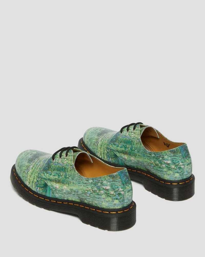 Green Dr. Martens 1461 The National Gallery Monet Oxford Shoes | AWVTJ4389