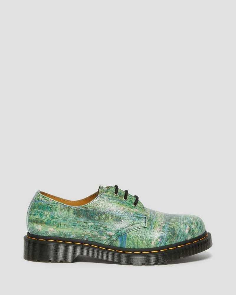 Green Dr. Martens 1461 The National Gallery Monet Oxford Shoes | AWVTJ4389