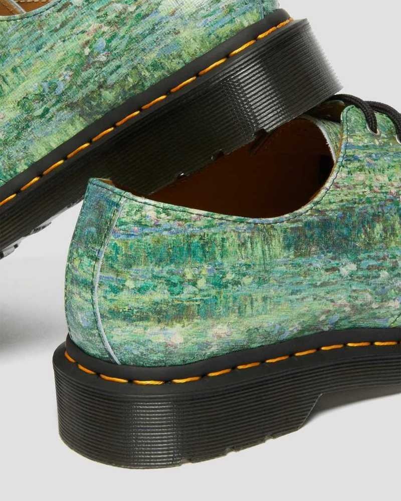 Green Dr. Martens 1461 The National Gallery Monet Oxford Shoes | AWVTJ4389