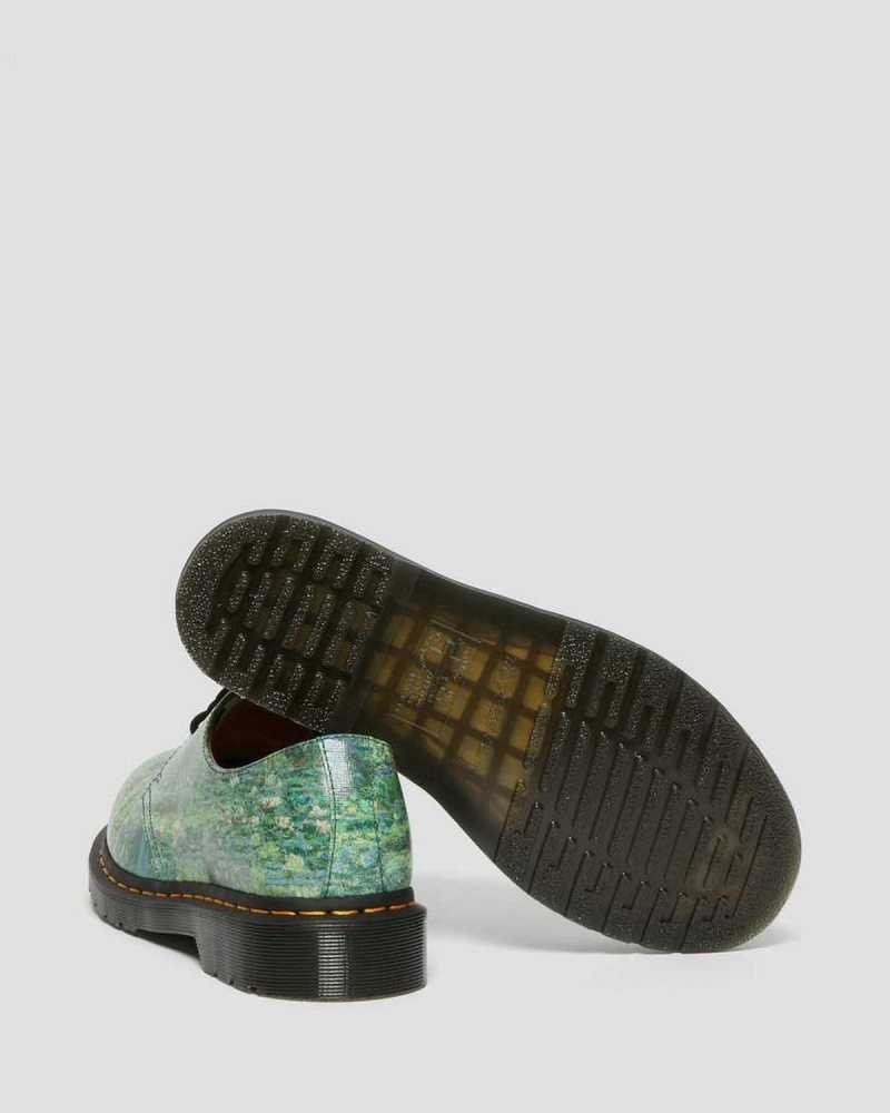 Green Dr. Martens 1461 The National Gallery Monet Oxford Shoes | AWVTJ4389