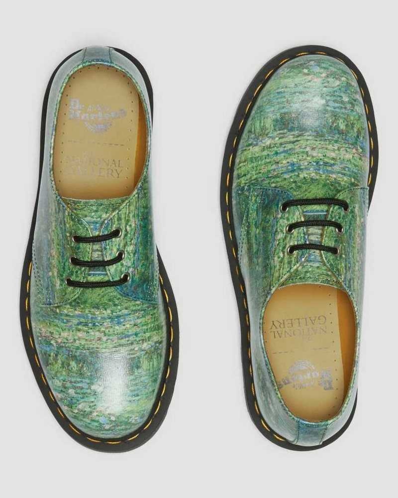 Green Dr. Martens 1461 The National Gallery Monet Oxford Shoes | AWVTJ4389