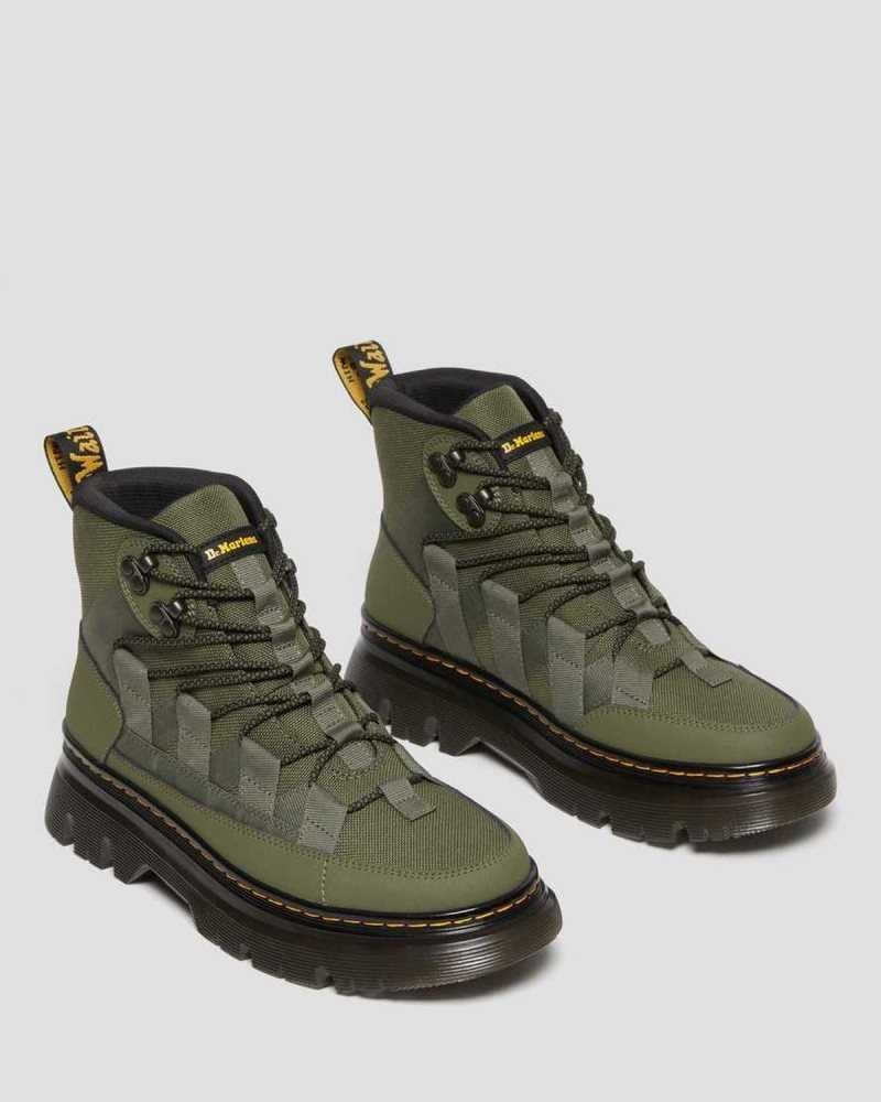 Khaki Green Dr. Martens Boury Leather Casual Boots | QVCKN1873