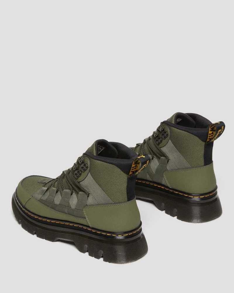 Khaki Green Dr. Martens Boury Leather Casual Boots | QVCKN1873