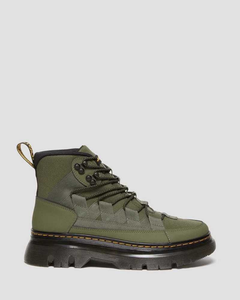 Khaki Green Dr. Martens Boury Leather Casual Boots | QVCKN1873