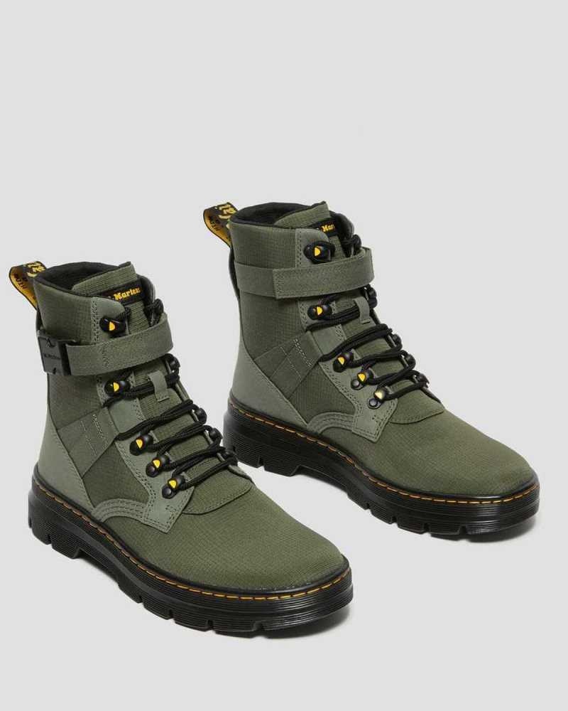 Khaki Green Dr. Martens Combs Tech II Poly Casual Boots | PNRKS8713