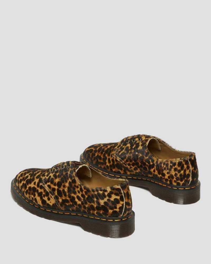 Multicolor Leopard Dr. Martens Smiths Hair On Leopard Print Dress Shoes | DKFQR4905