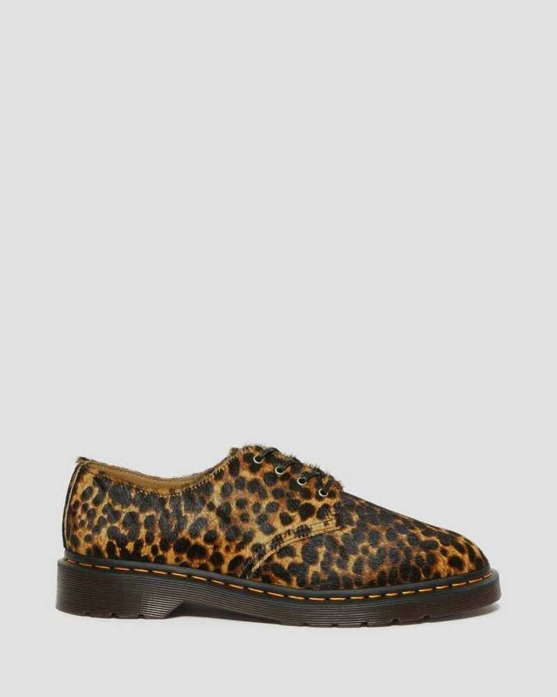 Multicolor Leopard Dr. Martens Smiths Hair On Leopard Print Dress Shoes | DKFQR4905