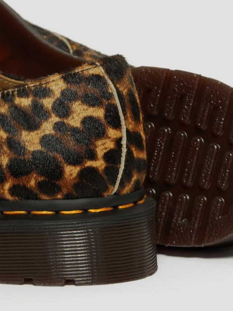 Multicolor Leopard Dr. Martens Smiths Hair On Leopard Print Dress Shoes | DKFQR4905