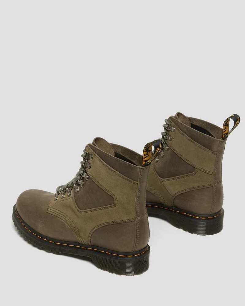 Olive Dr. Martens 1460 Pascal Leather & Suede Lace Up Boots | CDKOG9302