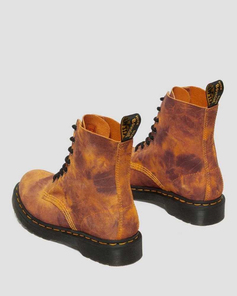 Orange Dr. Martens 1460 Pascal Tie Dye Leather Lace Up Boots | GDRPI5319