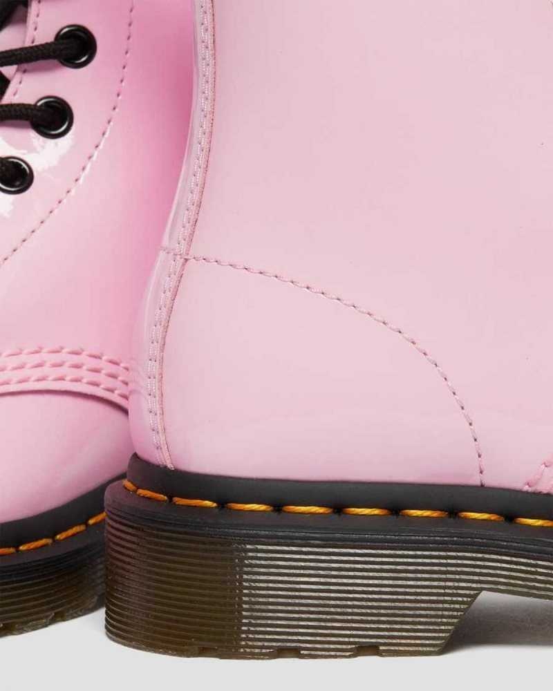 Pink Dr. Martens 1460 Patent Leather Lace Up Boots | DKMEF1809