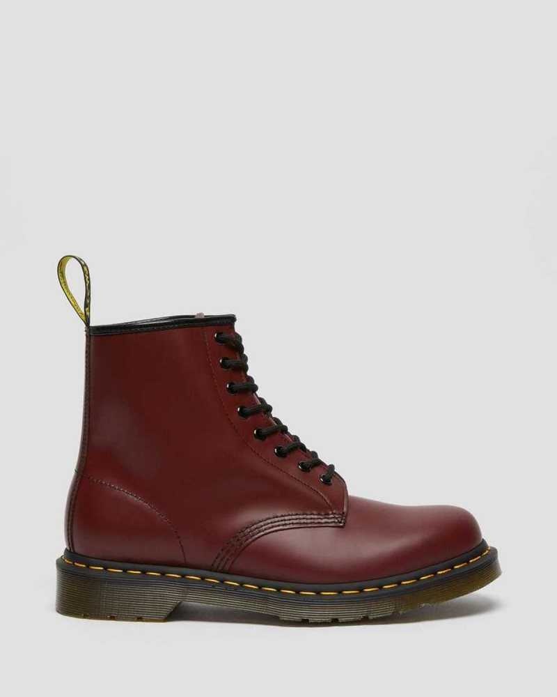 Pink Red Dr. Martens 1460 Smooth Leather Lace Up Boots | UVISC5371