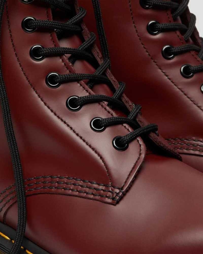 Pink Red Dr. Martens 1460 Smooth Leather Lace Up Boots | UVISC5371