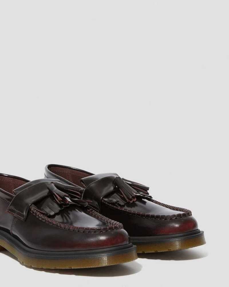 Pink Red Dr. Martens Adrian Arcadia Leather Tassle Loafers | AYNBX3480