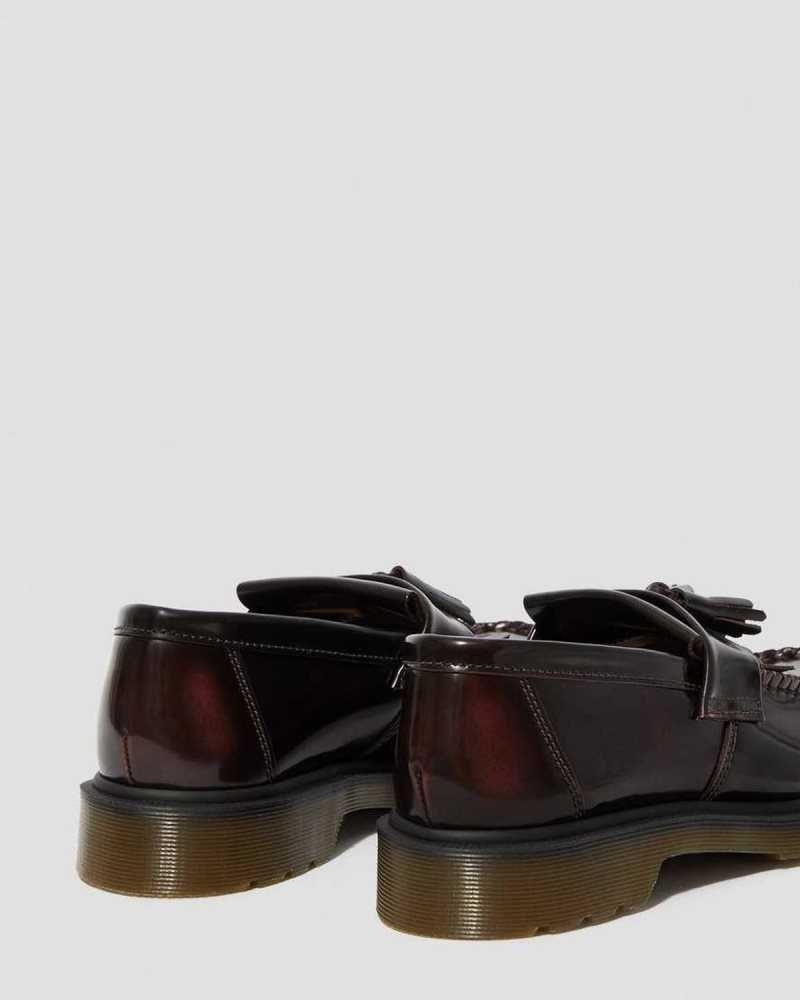 Pink Red Dr. Martens Adrian Arcadia Leather Tassle Loafers | AYNBX3480