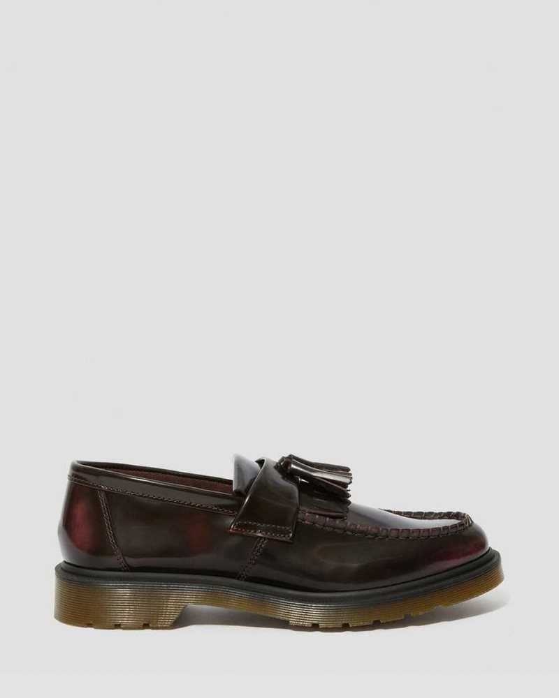 Pink Red Dr. Martens Adrian Arcadia Leather Tassle Loafers | AYNBX3480