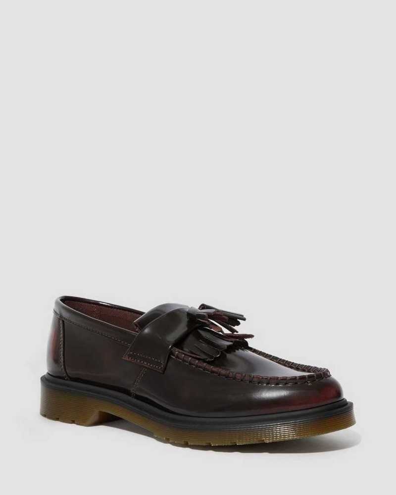 Pink Red Dr. Martens Adrian Arcadia Leather Tassle Loafers | AYNBX3480