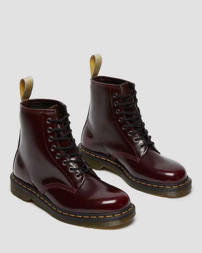 Pink Red Dr. Martens Vegan 1460 Lace Up Boots | QBUGD7651