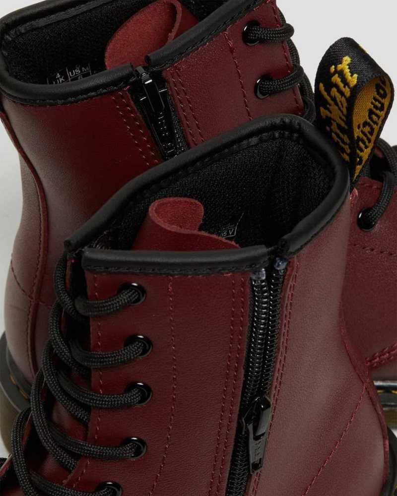 Pink Red Dr. Martens Youth 1460 Softy T Leather Lace Up Boots | MRFXZ4625