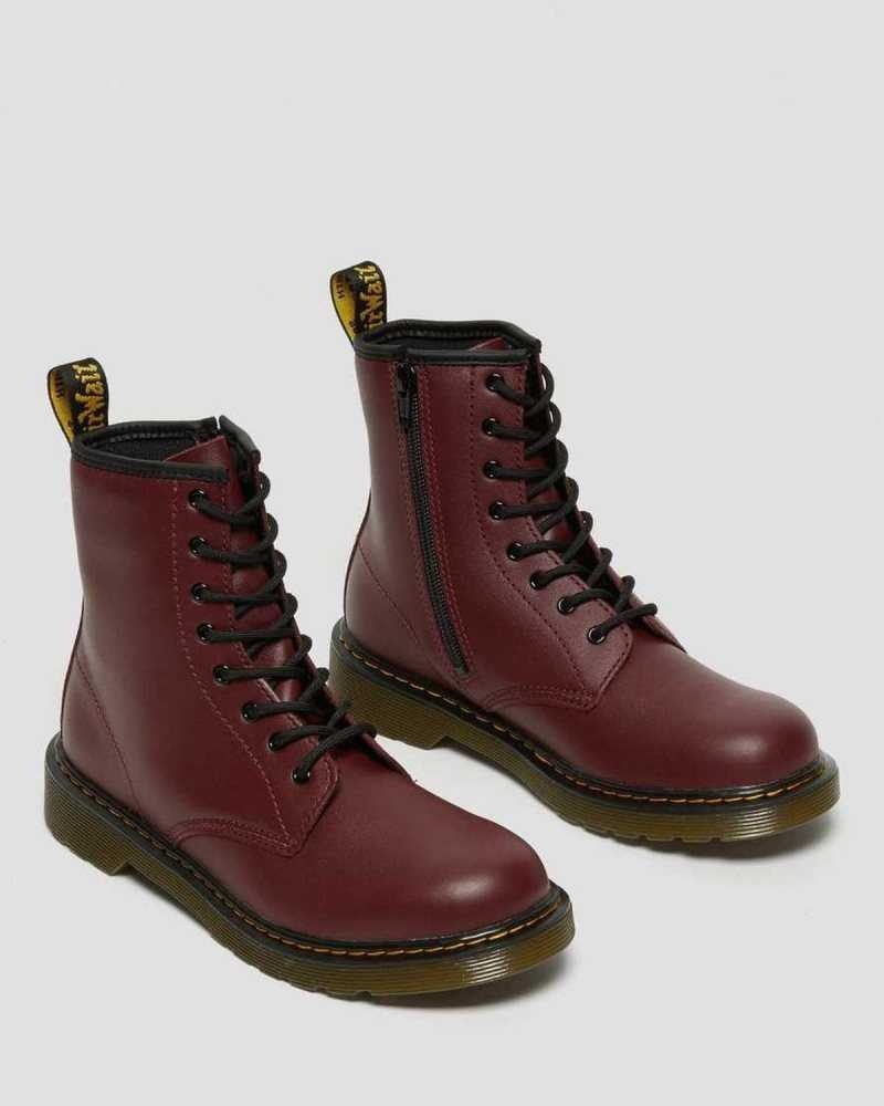 Pink Red Dr. Martens Youth 1460 Softy T Leather Lace Up Boots | MRFXZ4625