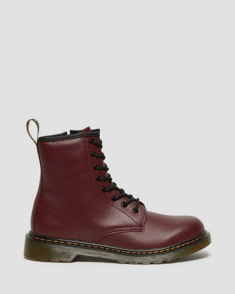 Pink Red Dr. Martens Youth 1460 Softy T Leather Lace Up Boots | MRFXZ4625