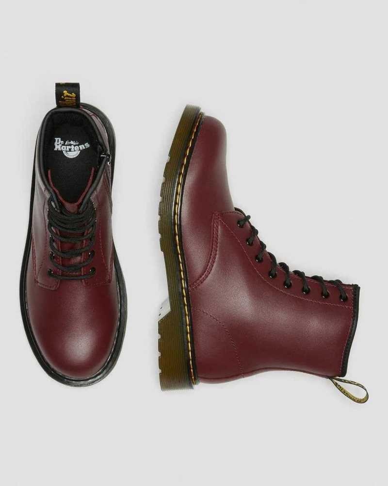 Pink Red Dr. Martens Youth 1460 Softy T Leather Lace Up Boots | MRFXZ4625