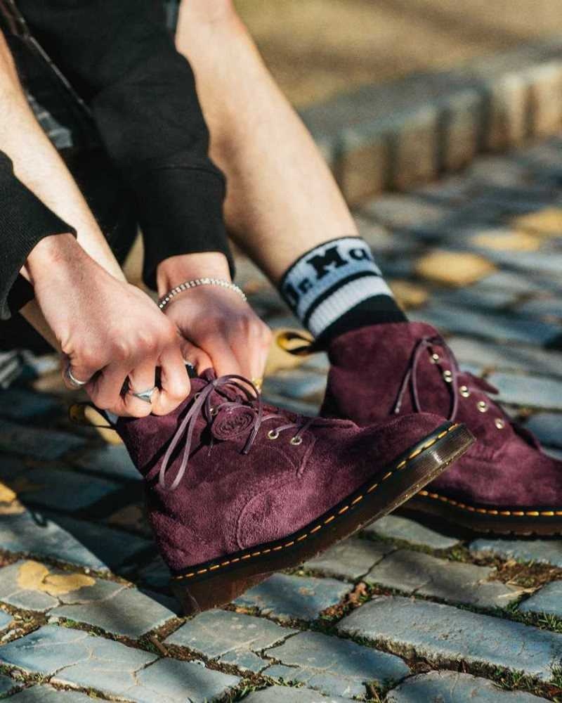 Purple Dr. Martens 101 Suede Ankle Boots | FHNGQ9837