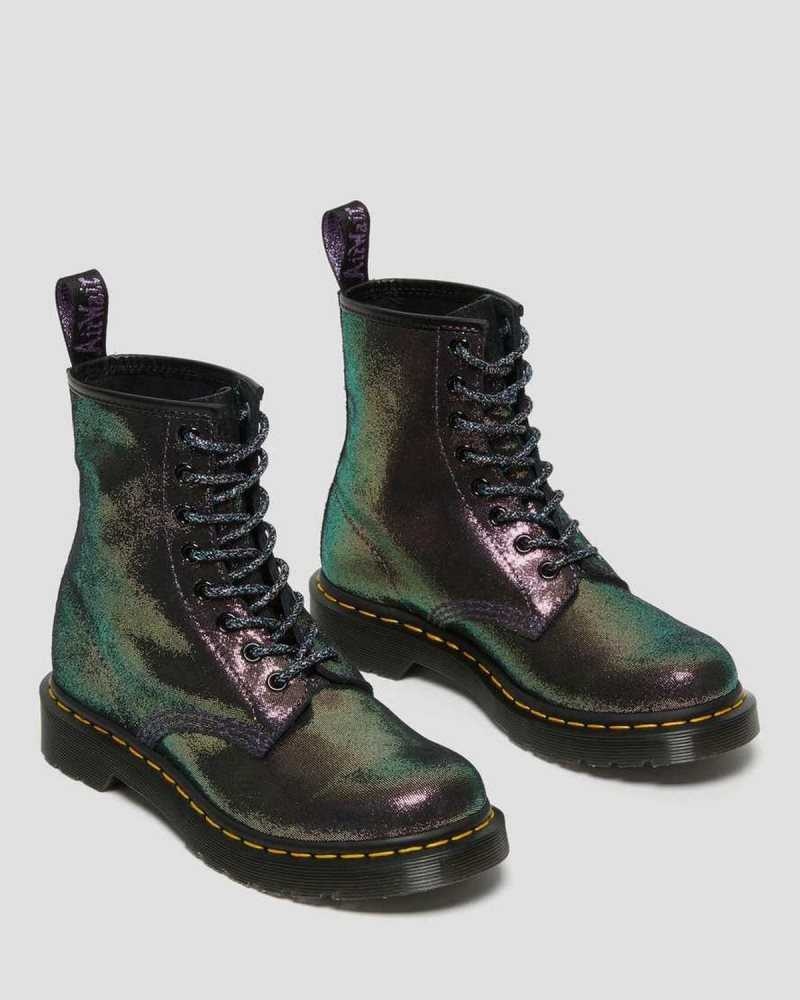 Purple Dr. Martens 1460 Disco Iridescent Suede Lace Up Boots | KXRSN8019