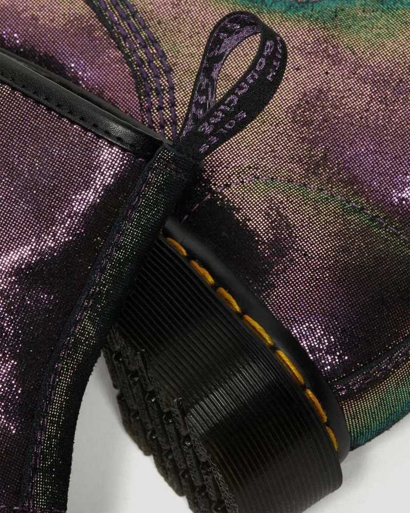 Purple Dr. Martens 1460 Disco Iridescent Suede Lace Up Boots | KXRSN8019