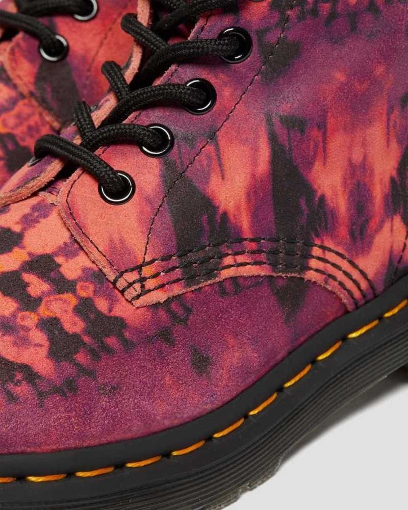 Purple Dr. Martens 1460 Pascal Tie Dye Leather Lace Up Boots | ZQFVP7962