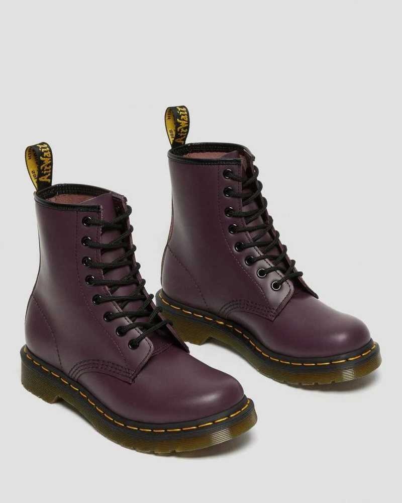 Purple Dr. Martens 1460 Smooth Leather Lace Up Boots | SKBHR1257