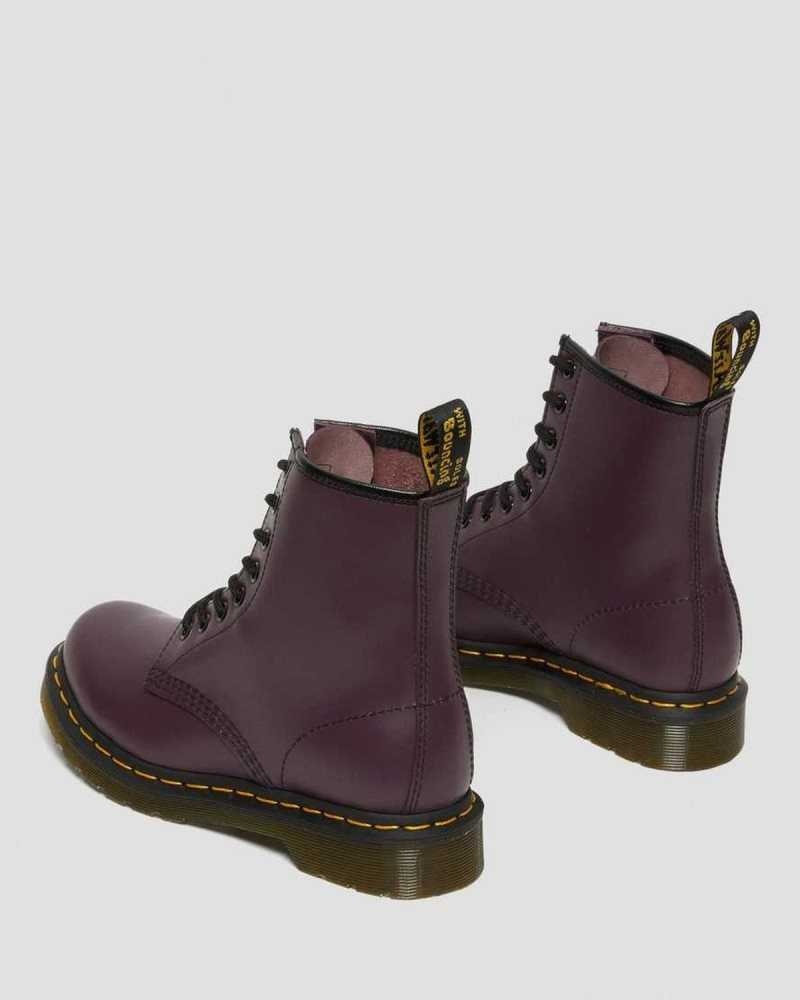 Purple Dr. Martens 1460 Smooth Leather Lace Up Boots | SKBHR1257