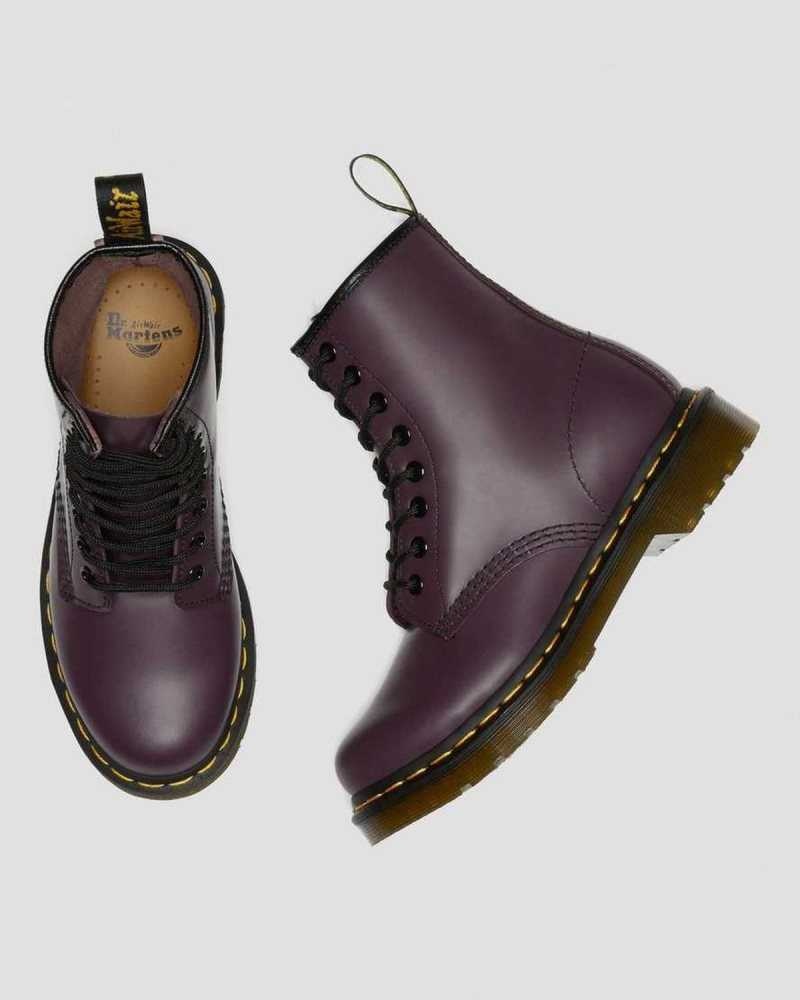 Purple Dr. Martens 1460 Smooth Leather Lace Up Boots | SKBHR1257