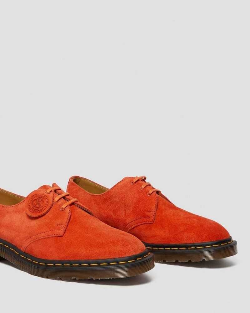 Red Dr. Martens 1461 Suede Oxford Shoes | ABDPR1784