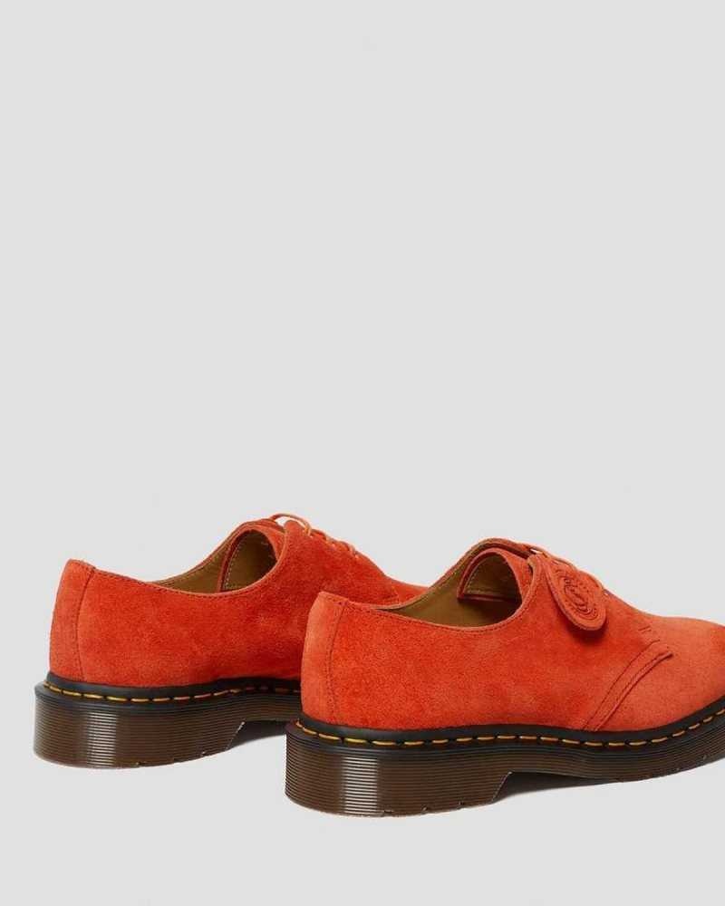 Red Dr. Martens 1461 Suede Oxford Shoes | ABDPR1784