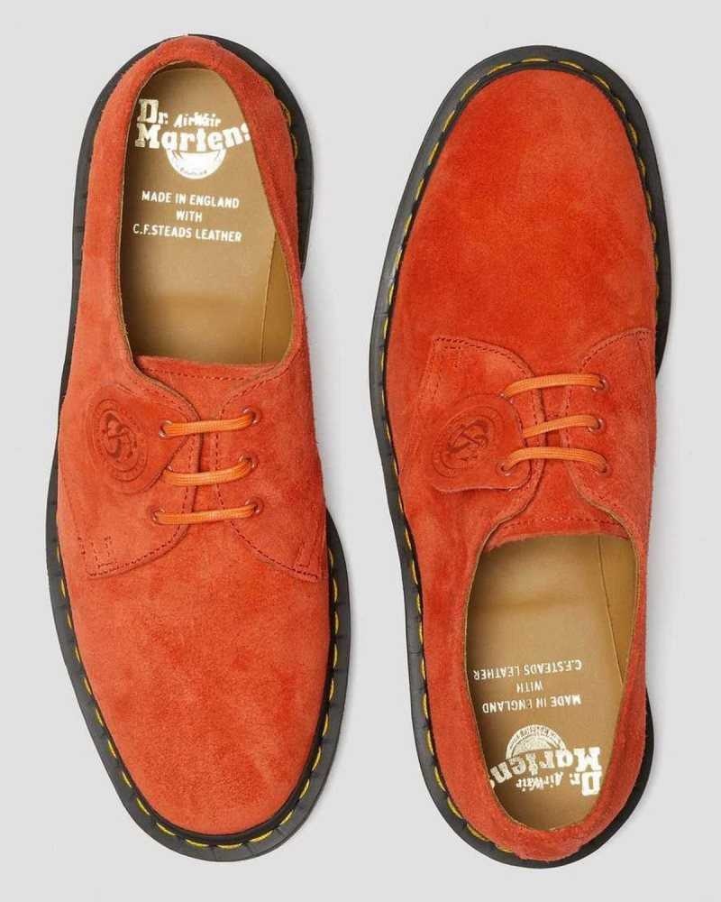 Red Dr. Martens 1461 Suede Oxford Shoes | ABDPR1784